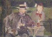 Edouard Manet Portraits d'Ernest Hoschede et de sa fille Marthe (mk40) oil painting